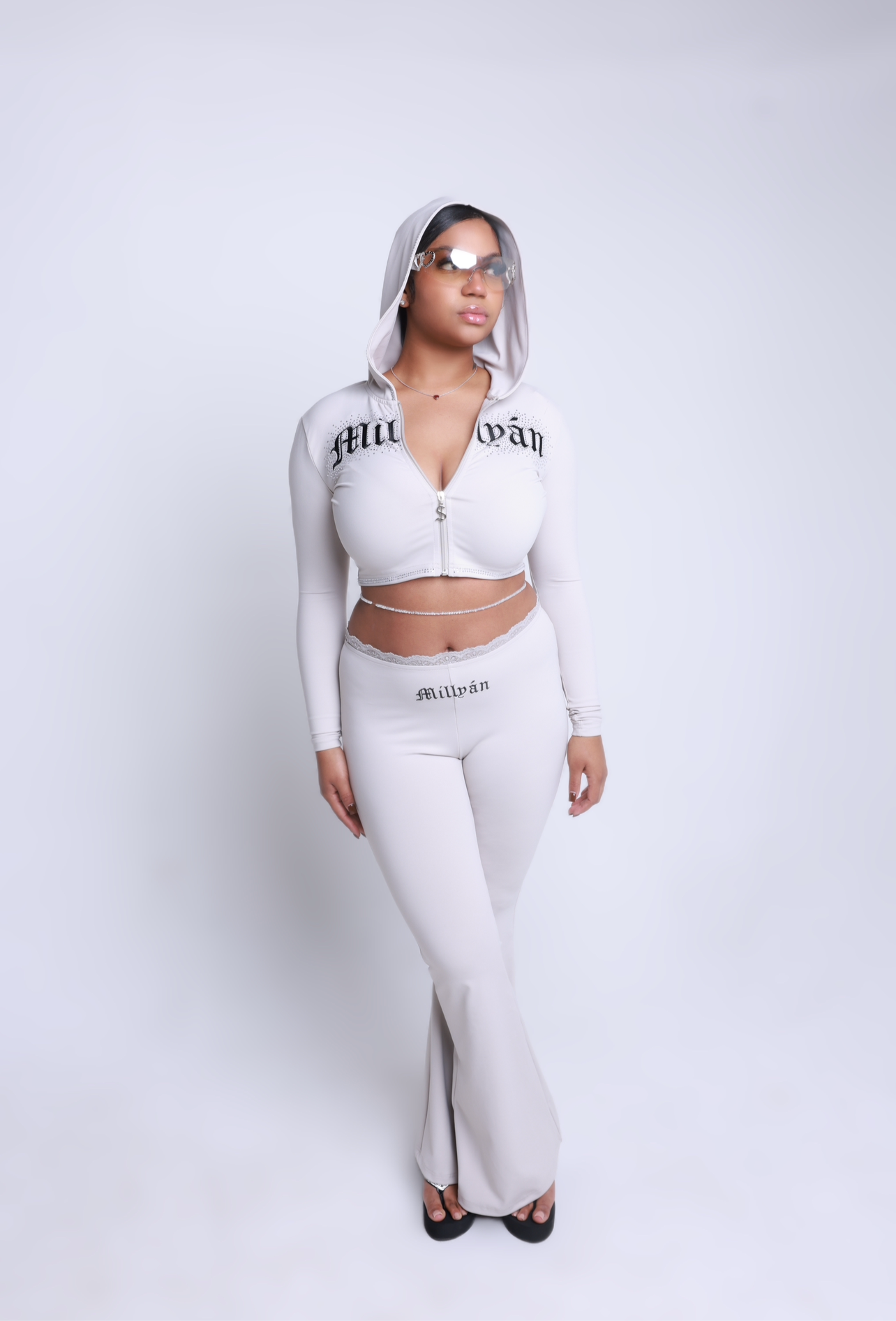 Pearl Gray Baddie Tracksuit